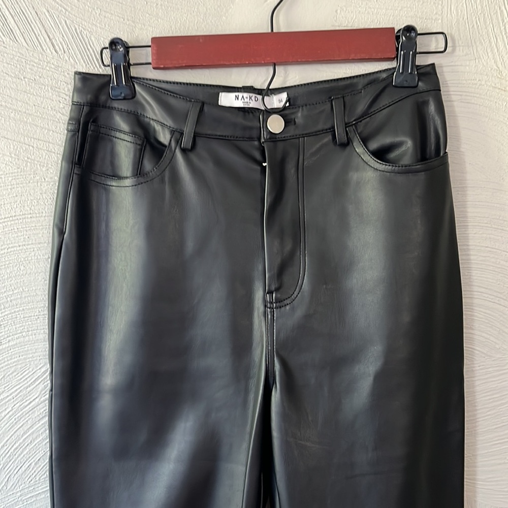 NAKD High Waist Leather Pants - Picture 3 of 5